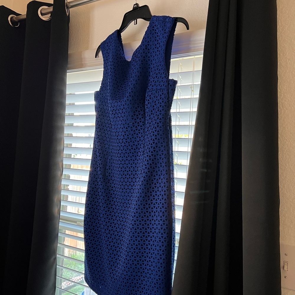 Tracy Reese Cobalt Blue Textured Midi Dress
